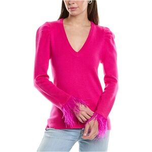 CROSBY by Mollie Burch Pink Feather Cuff Sweater